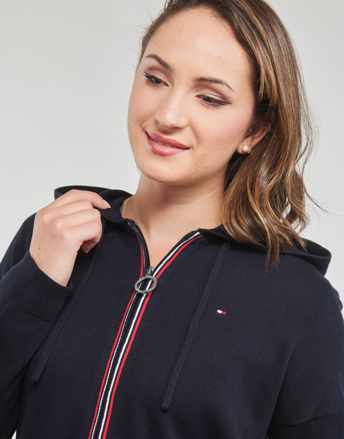 Tommy Hilfiger - GLOBAL STP HOODIE ZIP CARDIGAN - Marine