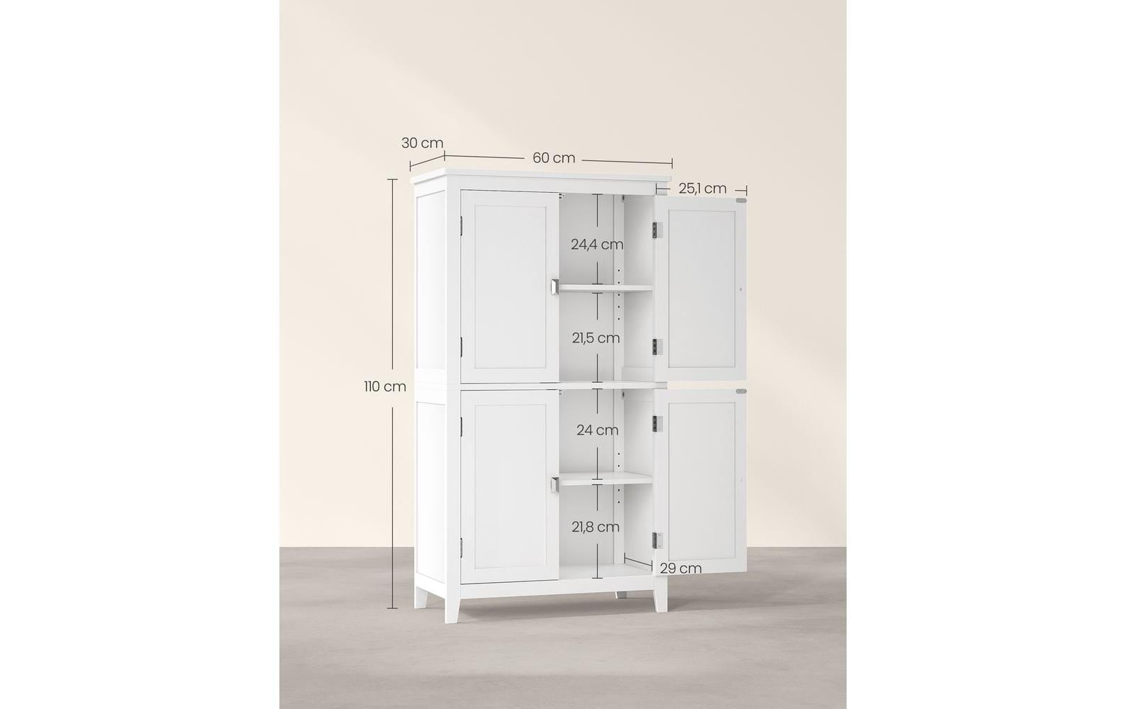 Vitrine Landhausstil 60 x 110 cm, WeissSchrank