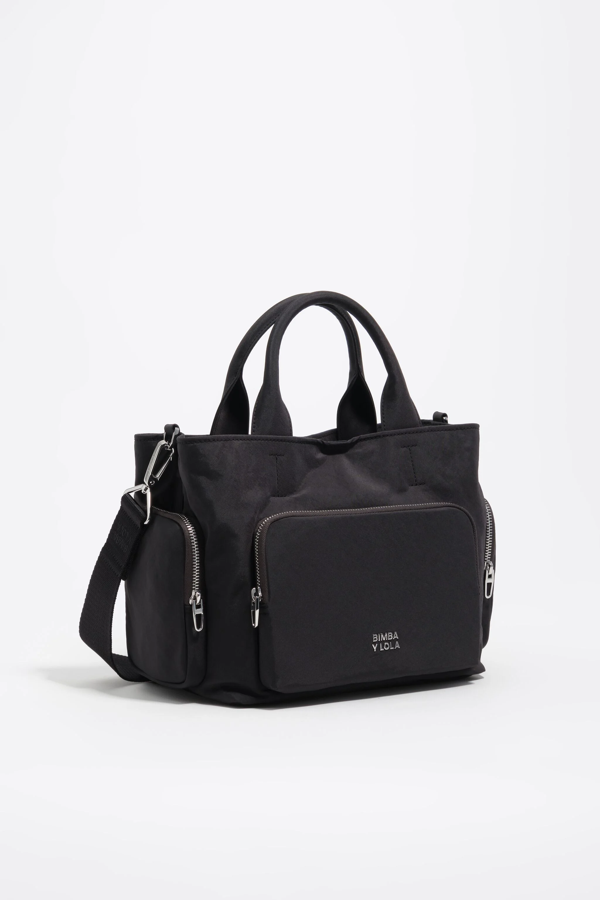 Bolsa de bolso média em náilon grafite