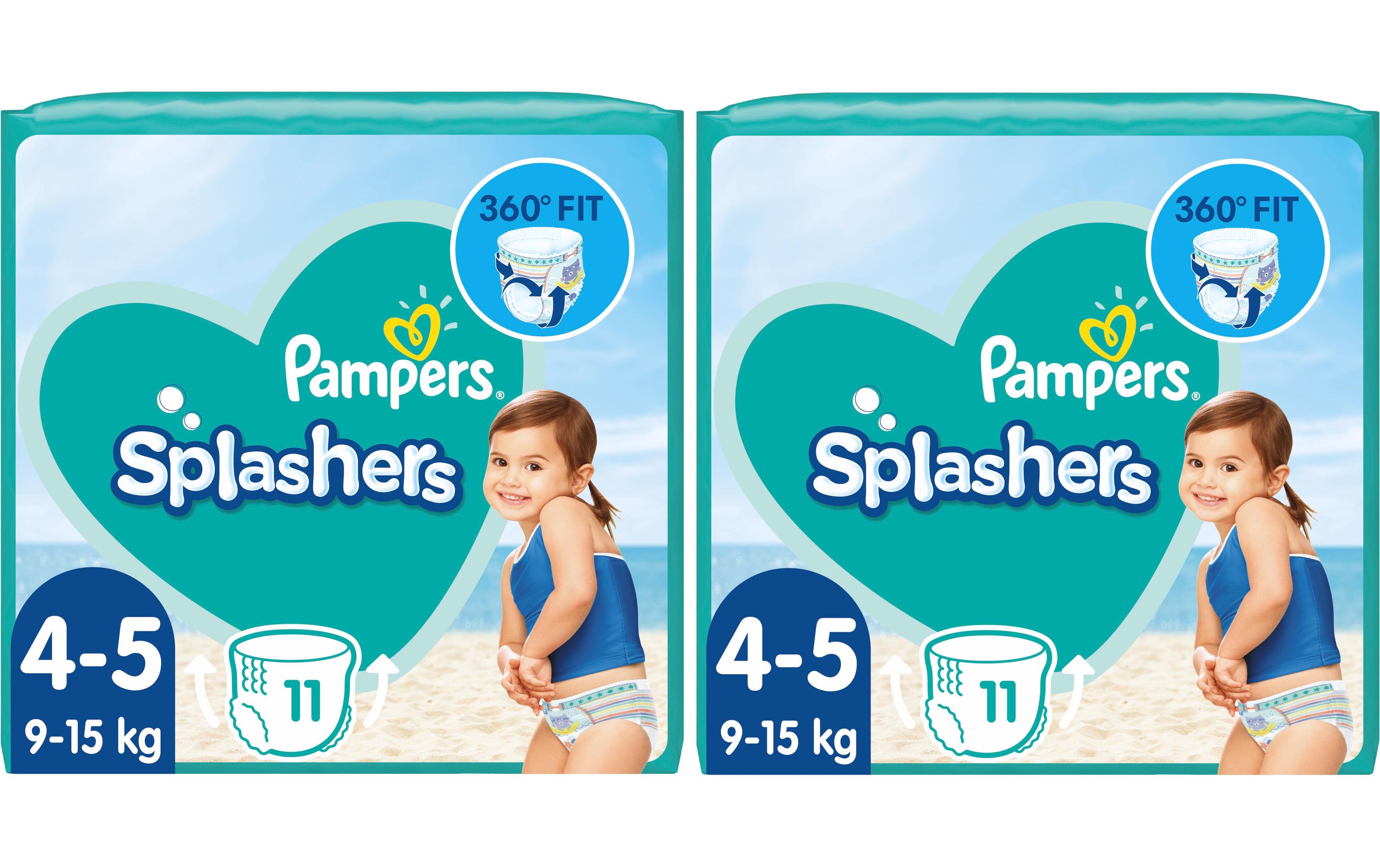 Windeln Splashers Tragepack Grösse 4-5, 2x 11 StückBequeme Badewindeln für Kinder von 9-15 kg