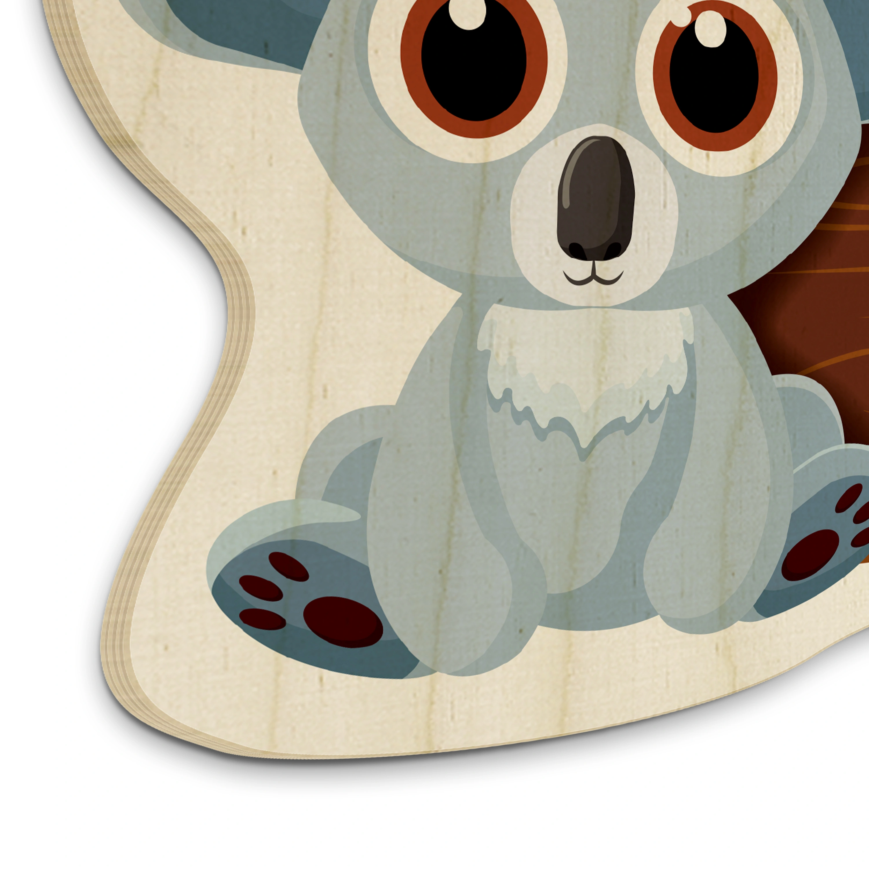 Personalisiertes Holz-Türschild mit Namen (Motiv: Koalabär)