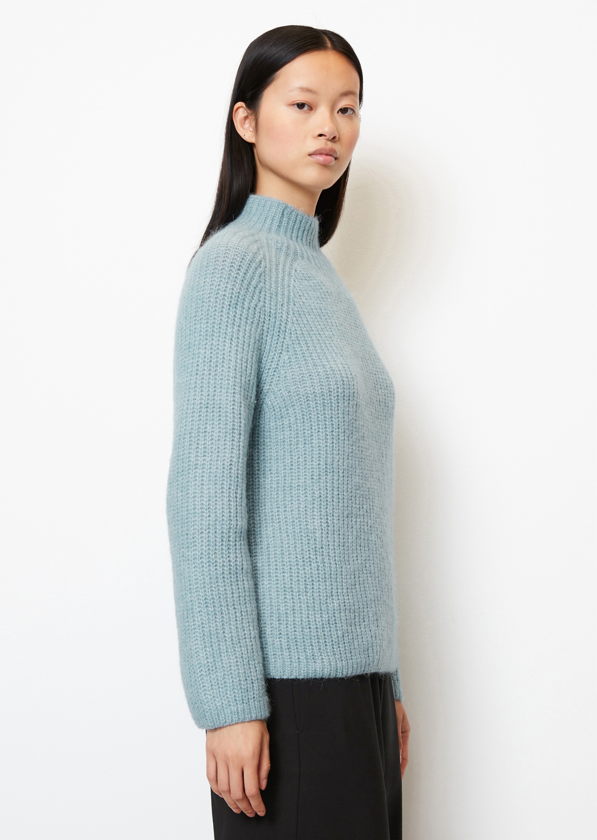 Pullover looseaus flauschigem Schurwolle-Alpakawolle-Mix