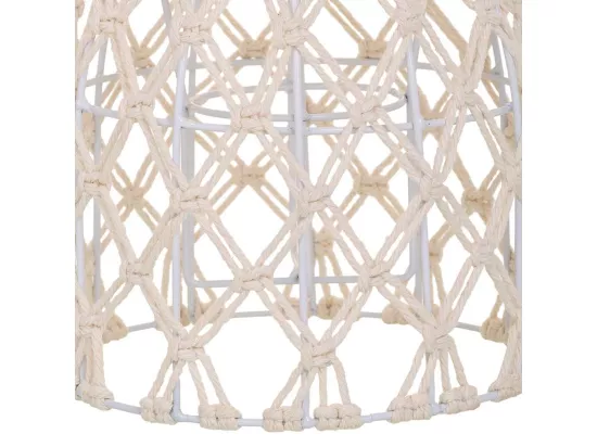 Lanterne en coton tressé et fibre naturelle blanche d13x20h
