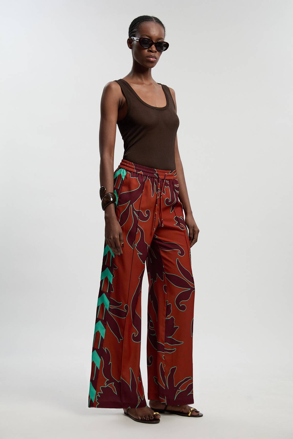 KarenMillen Pantalon Droit En Sergé Imprimé Western