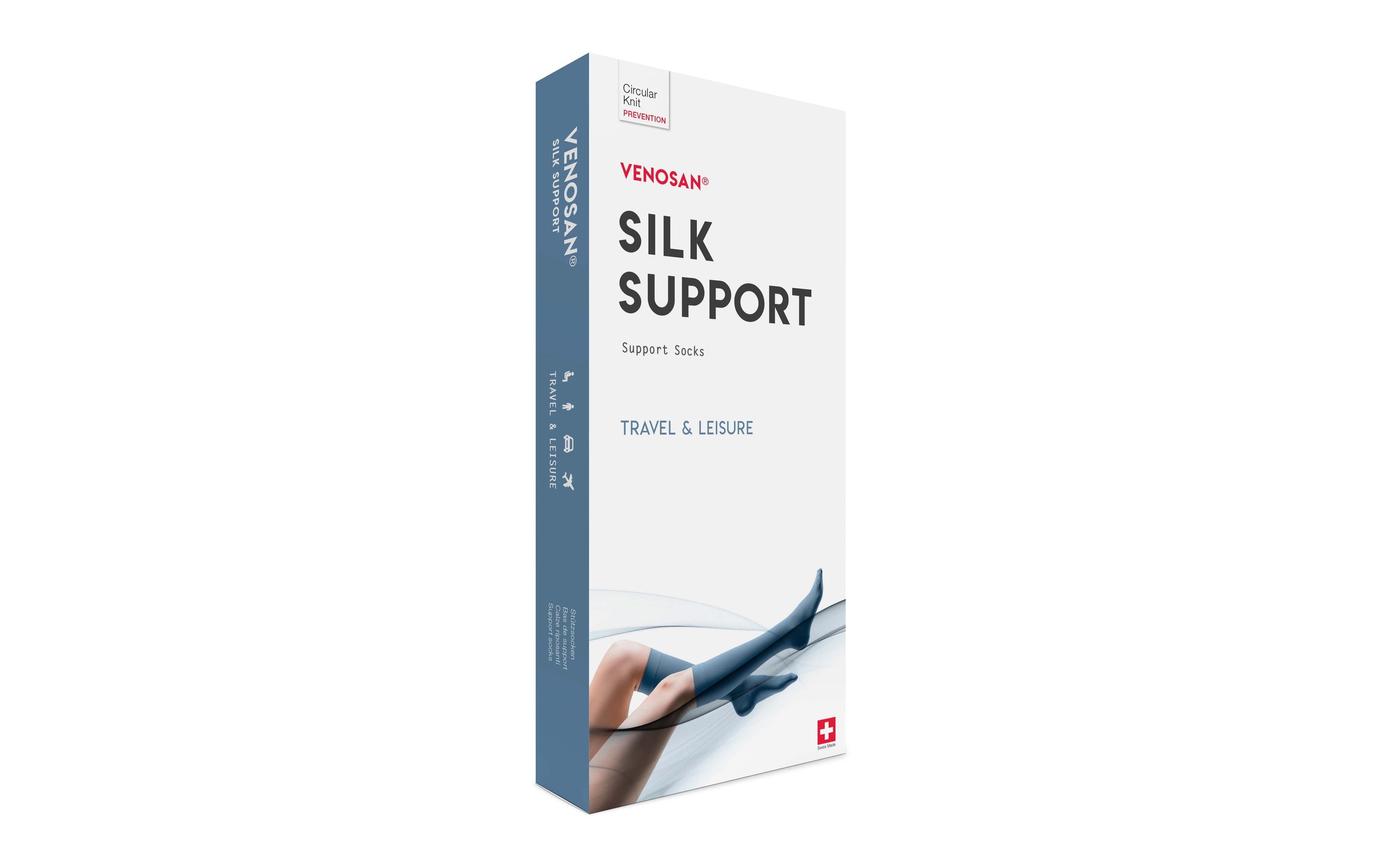 Silk Support 15-20 mmHg schwarz, SElegante Stützstrümpfe mit geschlossenem Fuss