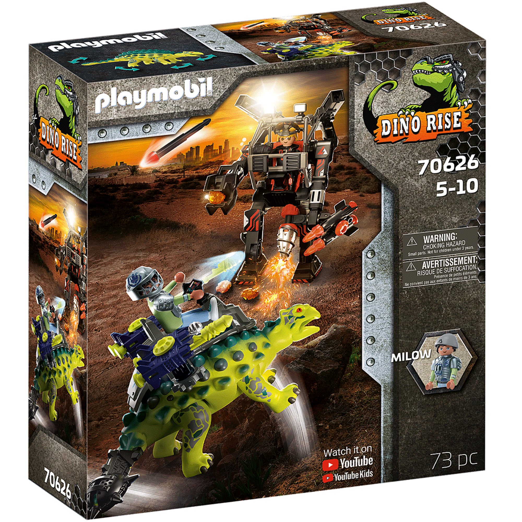 PLAYMOBIL Konstruktionsspielzeug Dino Rise Saichania: Abwehr des Kampfläufers