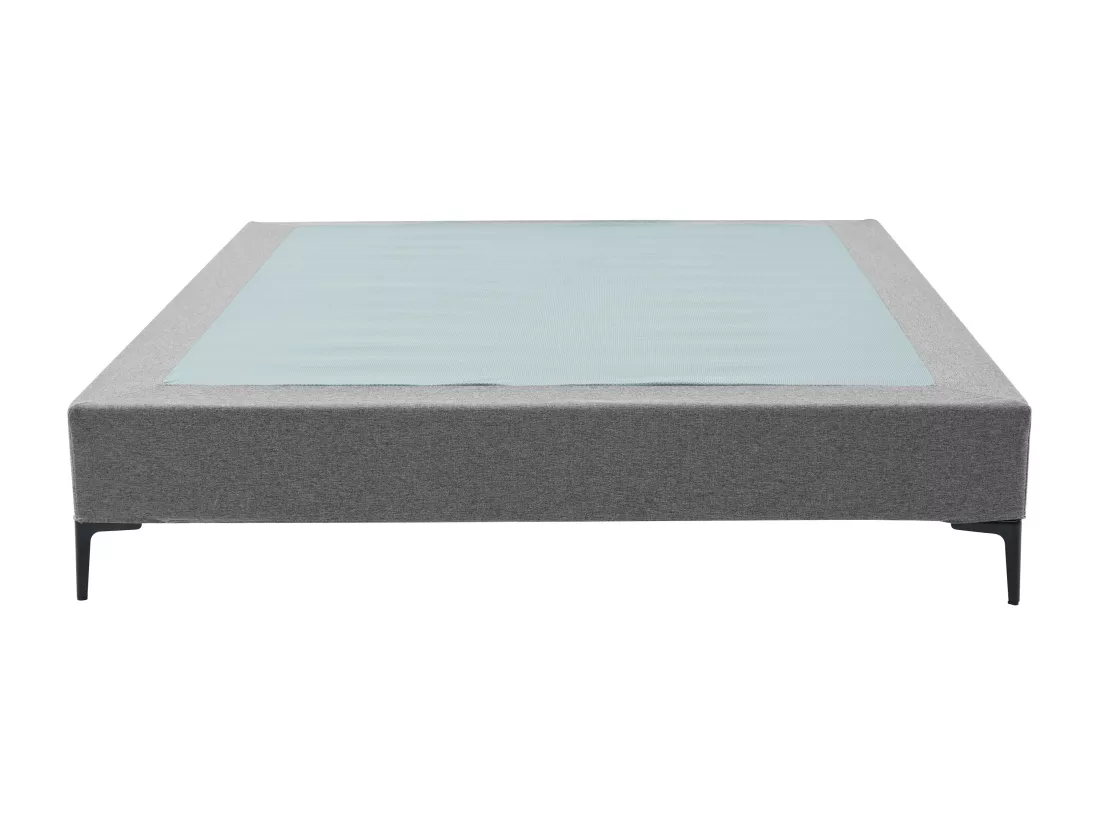 Sommier déco tapissier 140 x 200 cm déhoussable - Gris - ISANI de YSMÉE