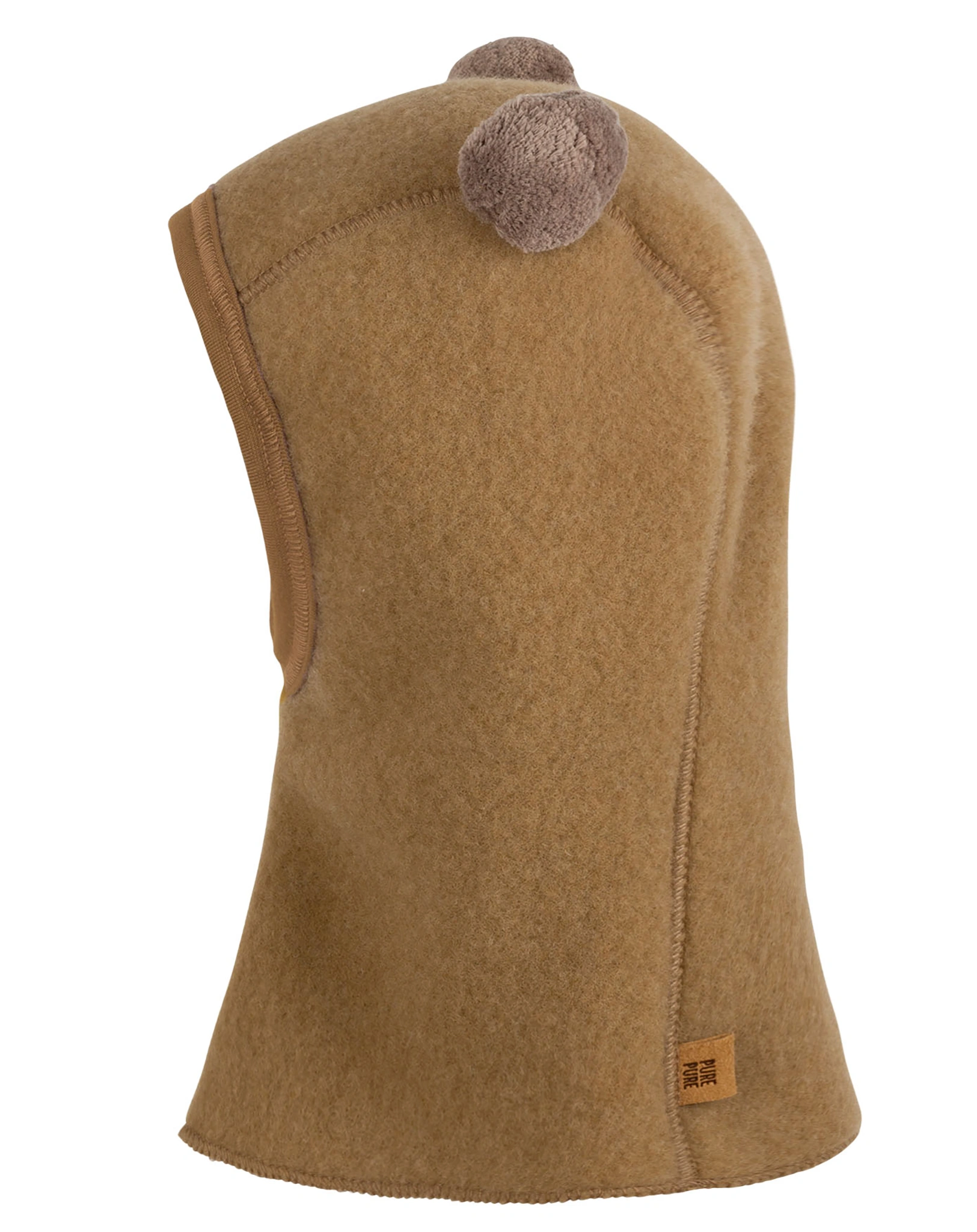 Wollfleece-Schlupfmütze BEAR in ermine/beige