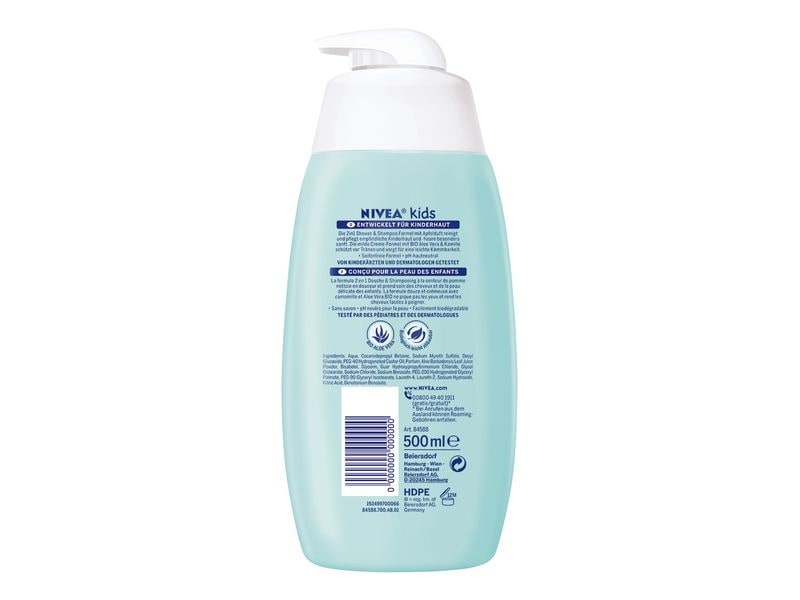 NIVEA 2in1 Shower & Shampoo Boy 500 ml Duschgel und Shampoo für Kinder