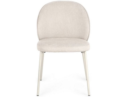 CONCEPT1 - Chaise Lot de 2 C. Wendy beige pieds blanc