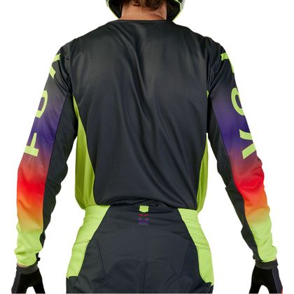Maillot cross Fox 180 - FLORA 2024 - Noir / Gris