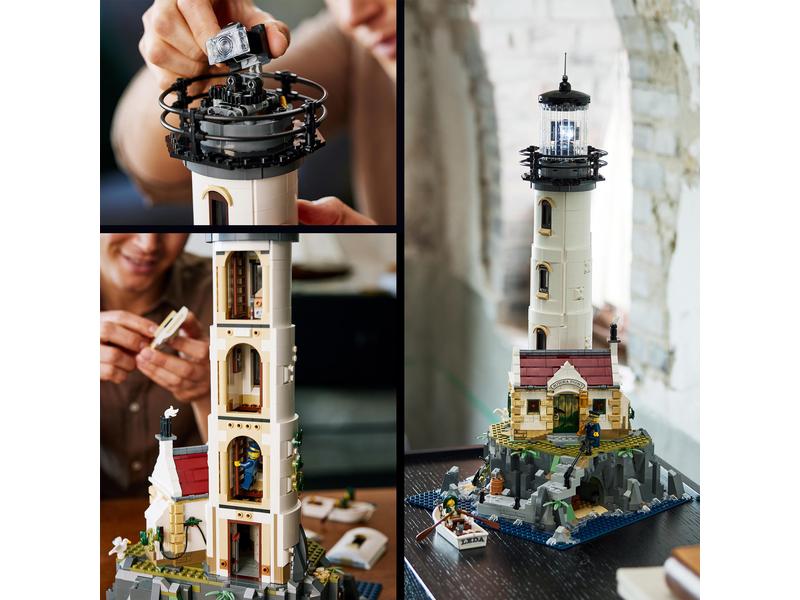 LEGO® Ideas Motorisierter Leuchtturm 21335 Leuchtturm mit rotierendem Leuchtfeuer und massgeschneiderten Fresnel-Linsen