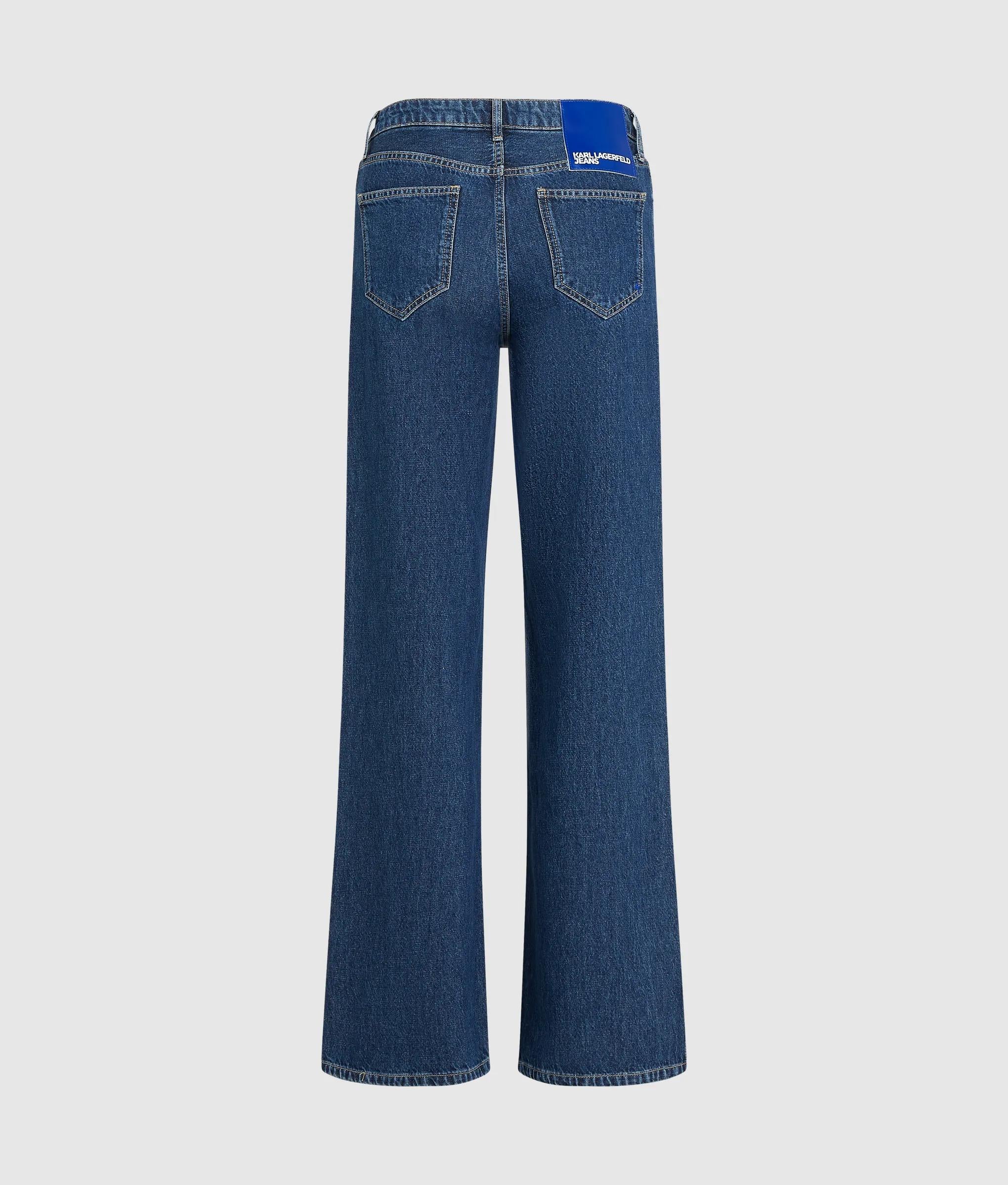 Jeans met splitten en halfhoge taille