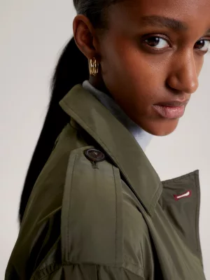 Trench coat reciclado com fecho oculto