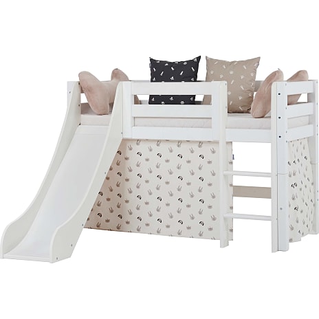 Hoppekids ECO Luxury halvhøj seng med rutsjebane og skrå stige 70x160 cm