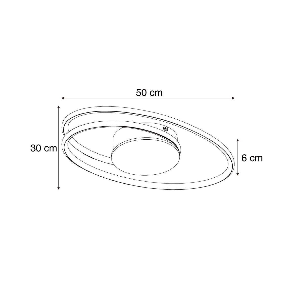 Design plafondlamp hout incl. LED 3-staps dimbaar - Rowan