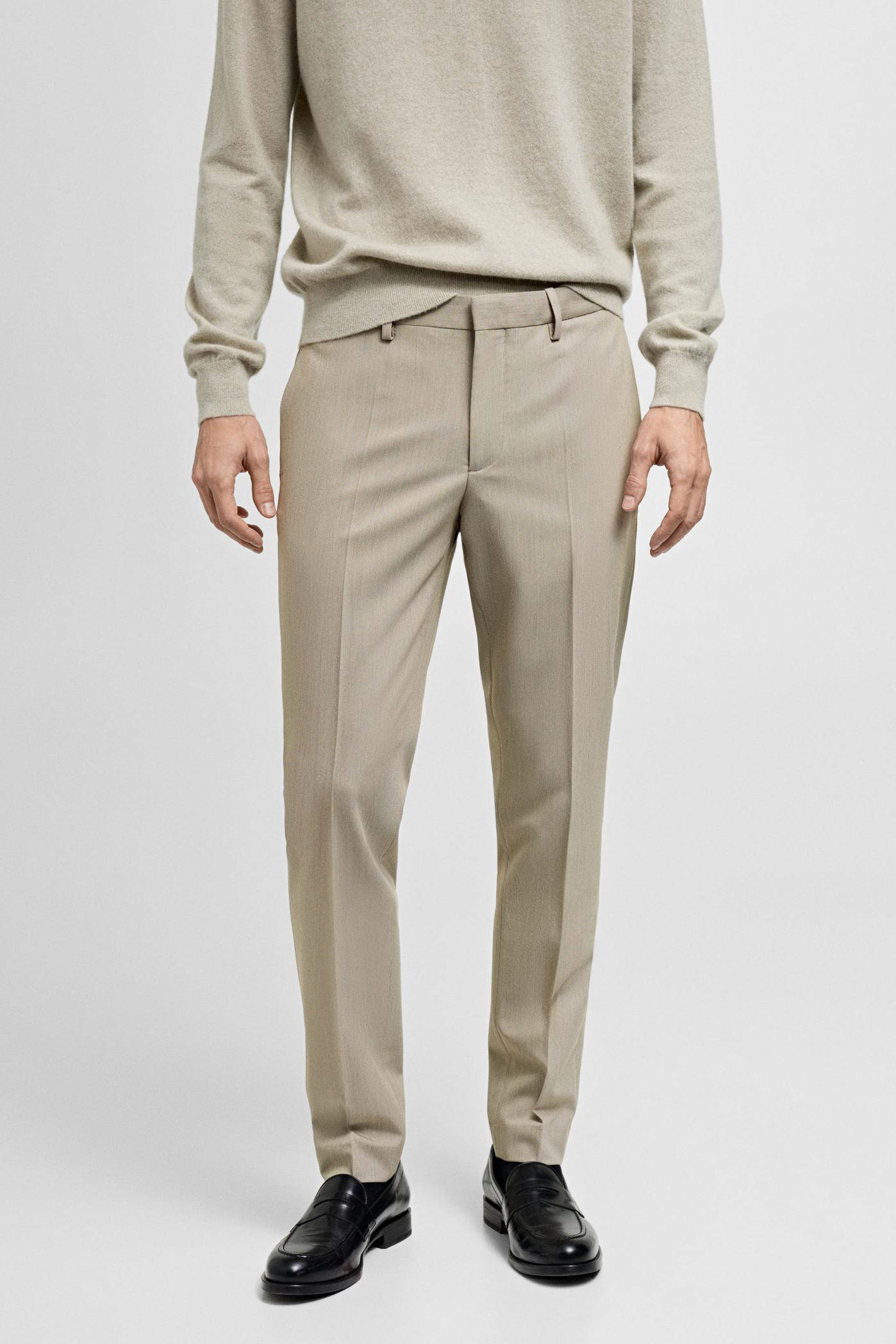 Mango Man slim pantalon beige