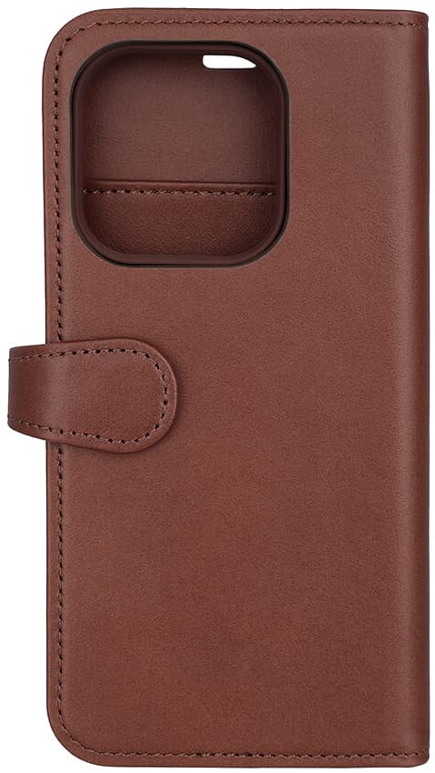 Buffalo iPhone 15 Pro 2in1 Leather MagSeries pungetui (brun)
