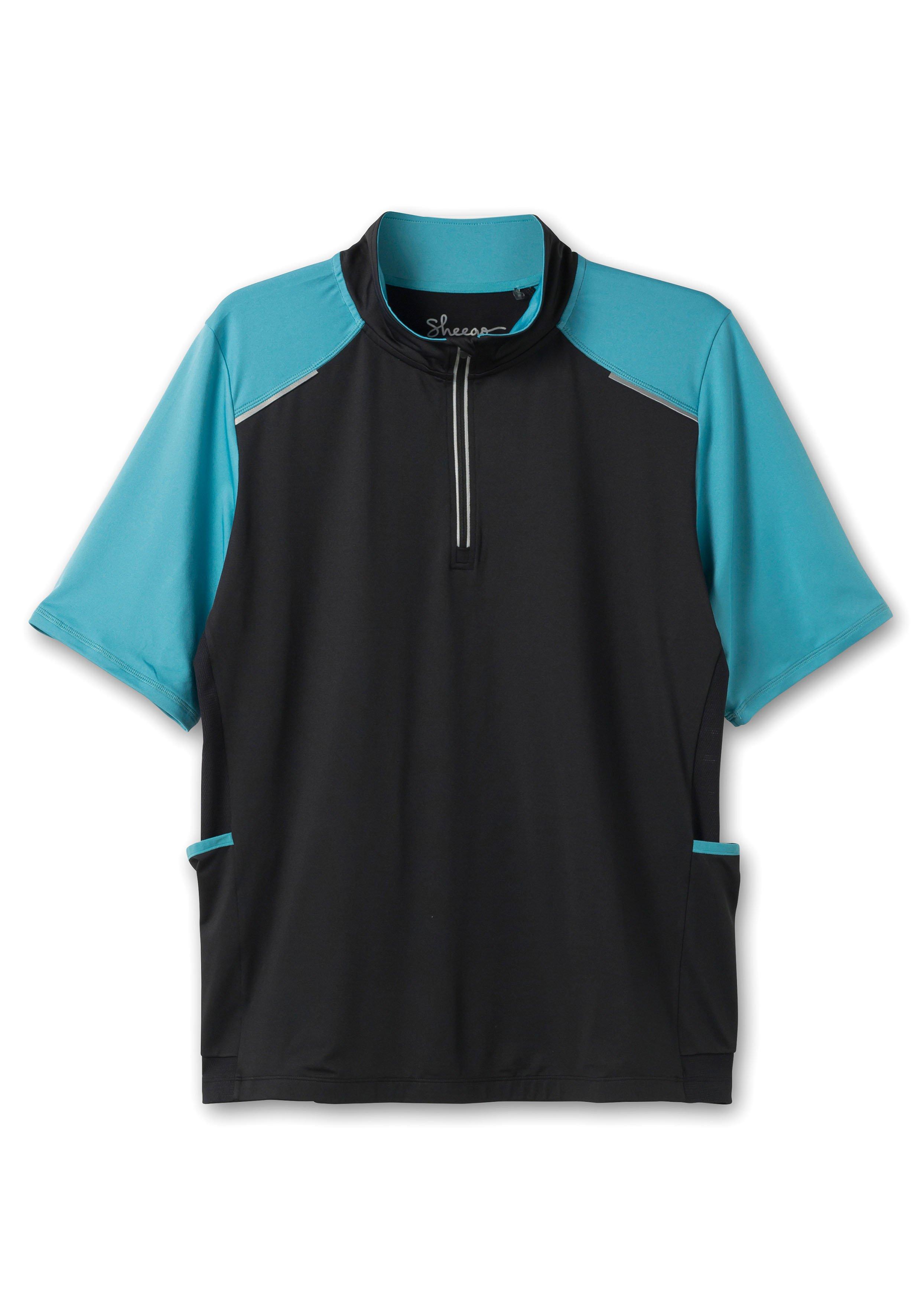 Fahrradshirt mit Reißverschluss am Stehkragen