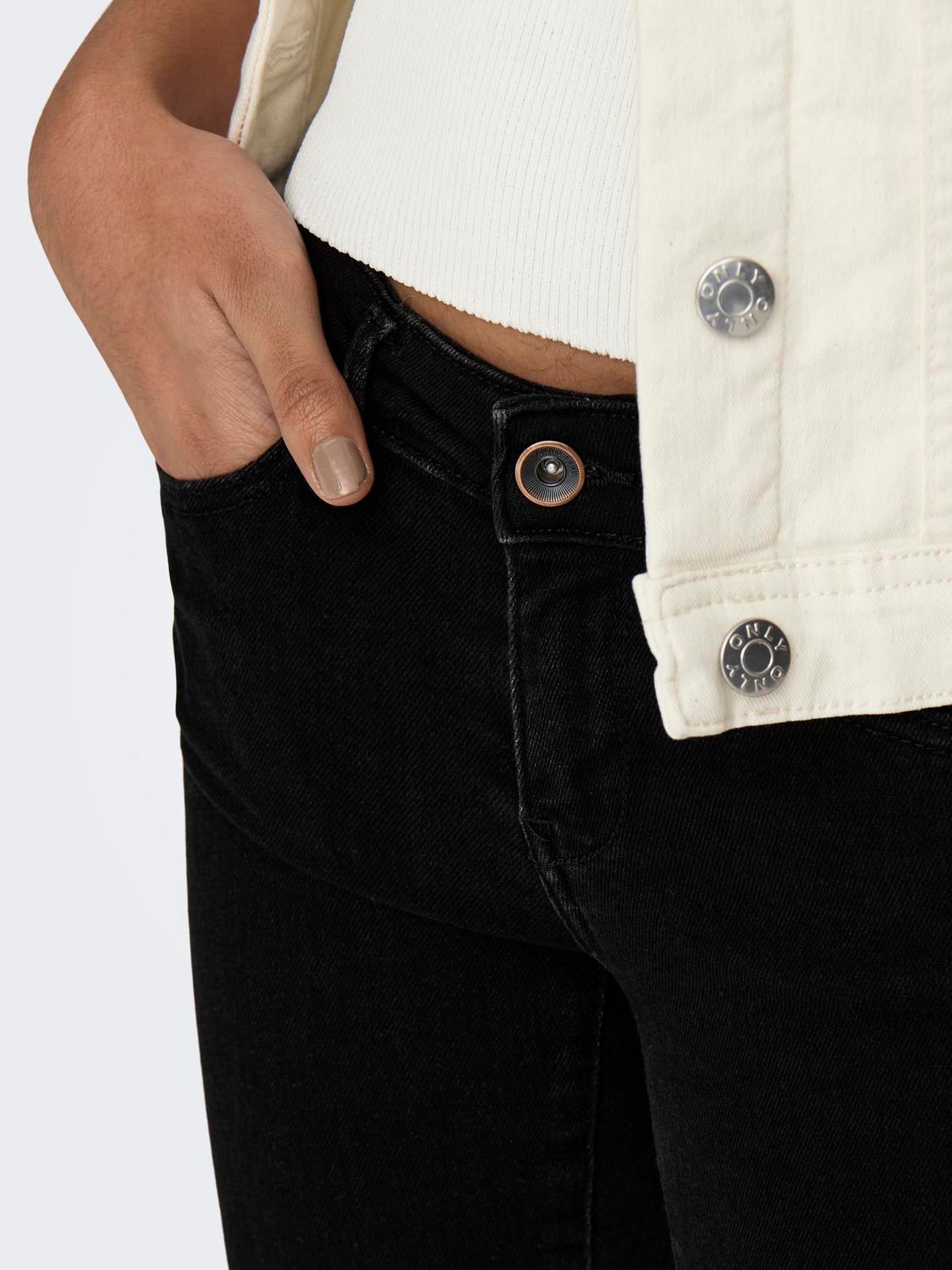 ONLCORAL Sehr niedrige Taille Skinny Fit Jeans Black Denim