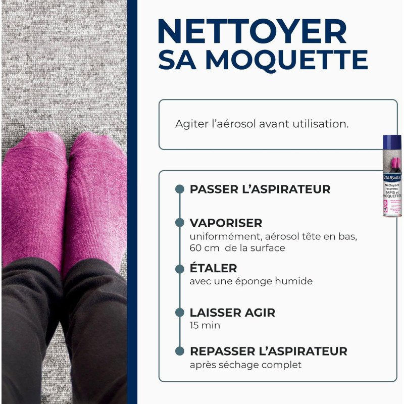 Mousse nettoyante raviveur express moquette - 600 mL