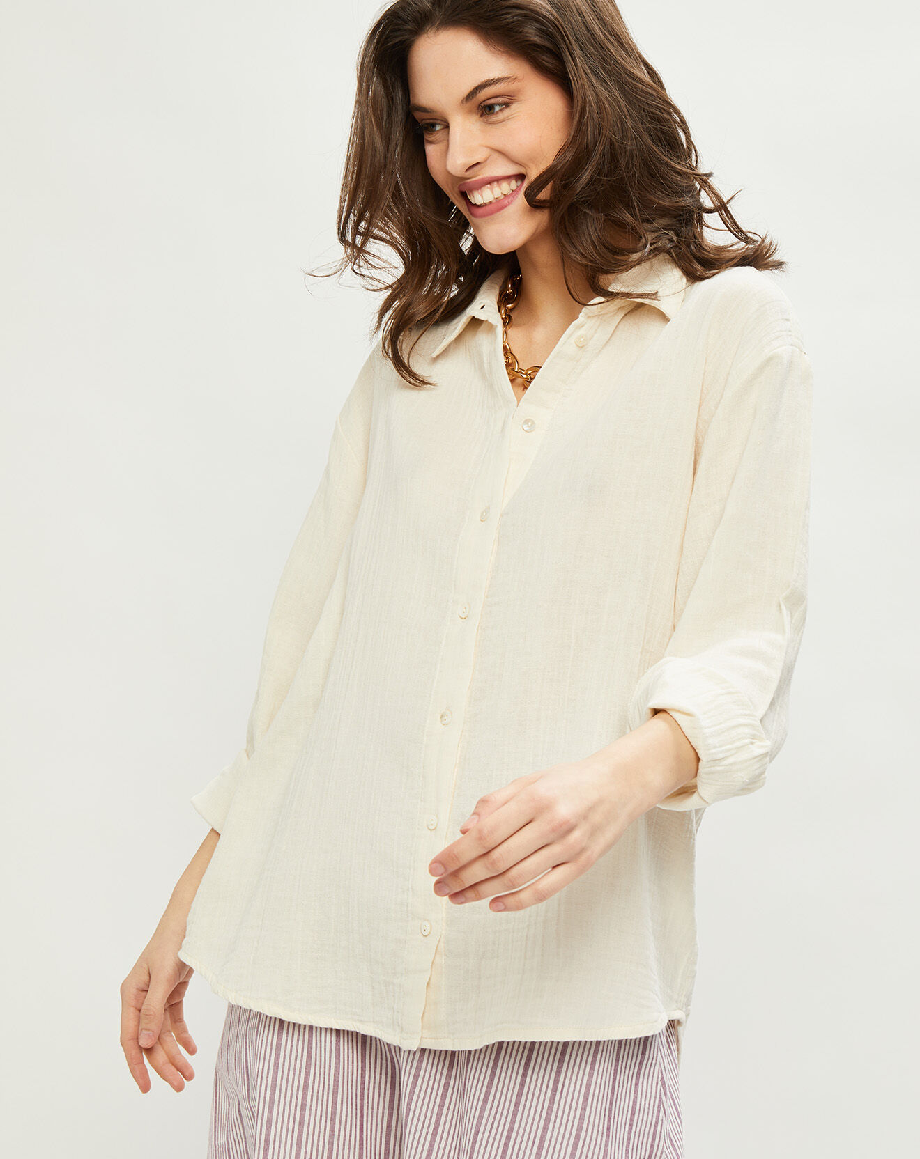 Harris Wilson Chemise Celeste écrue
