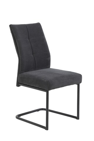 Stuhl Dagmar Breitcord anthrazit/Metallgestell schwarz