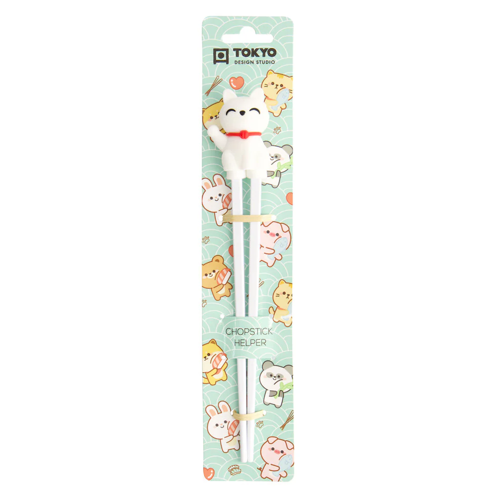 Tokyo Design Studio  Children spisepinde, Lucky Cat White - 22cm.