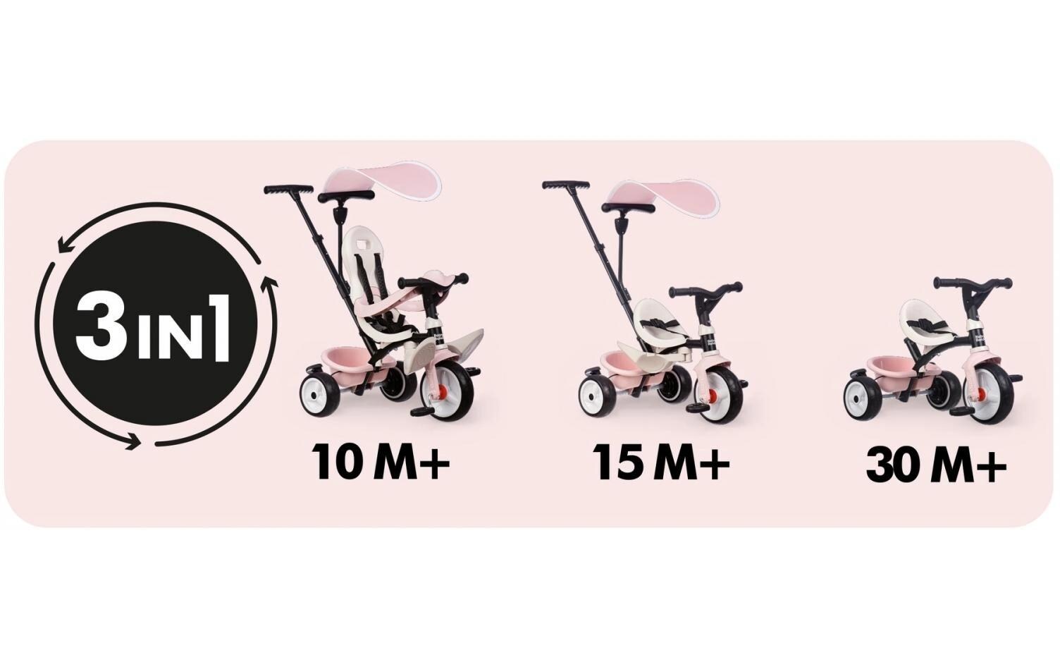 Dreirad Baby Balade Rosa<br>Mitwachsendes Babyrad