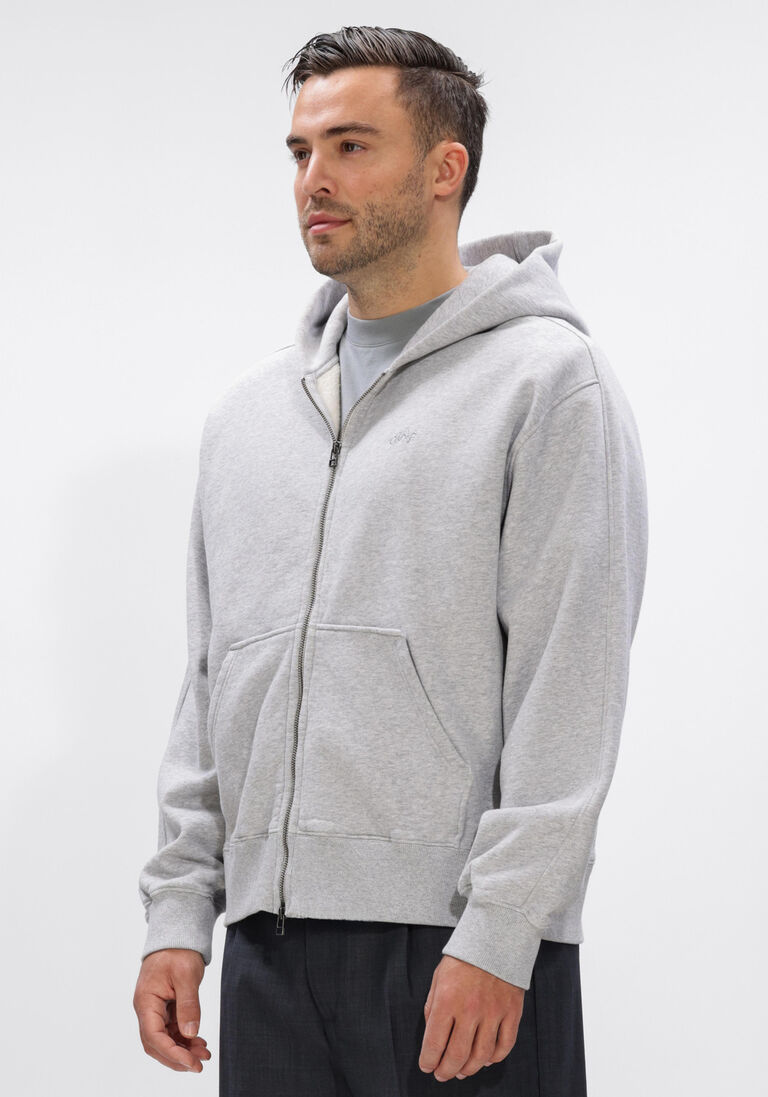 grijze olaf hussein vest signature zip hoodie