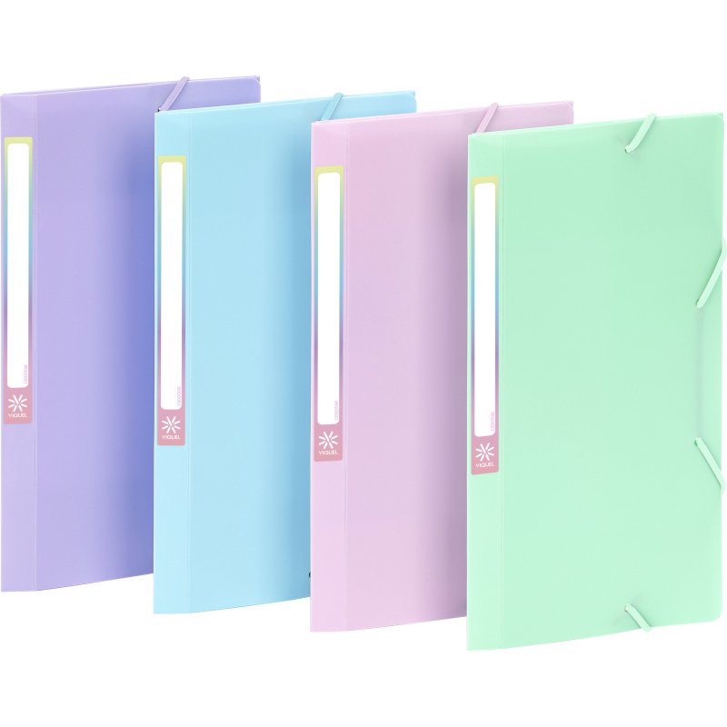 Chemise à élastiques 3 rabats Travel Pocket - RAINBOW PASTEL VIQUEL  - Coloris assortis