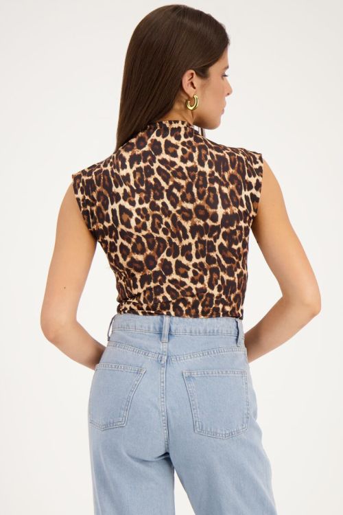 Panterprint top met plooien