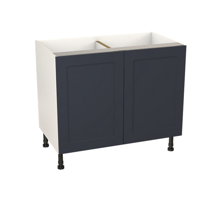 Meuble bas de cuisine avec 2 portes GoodHome Artemisia bleu L. 100 x H. 72 cm