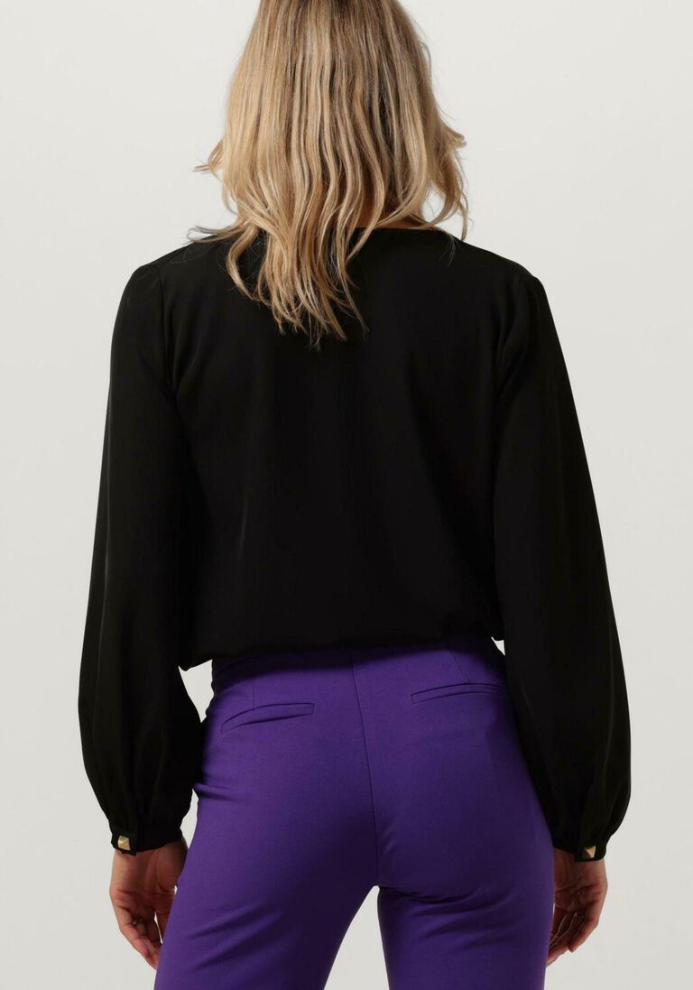 ACCESS zwarte access blouse blouse with front v opening