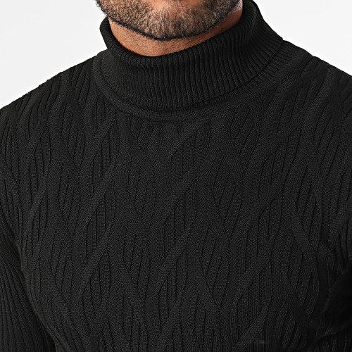 Pull Col Roulé Noir