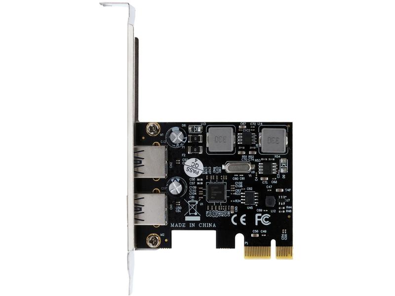 Exsys PCI-Express-Karte EX-11192 PCIe-Schnittstellenkarte mit zwei USB-3.0 Anschlüssen