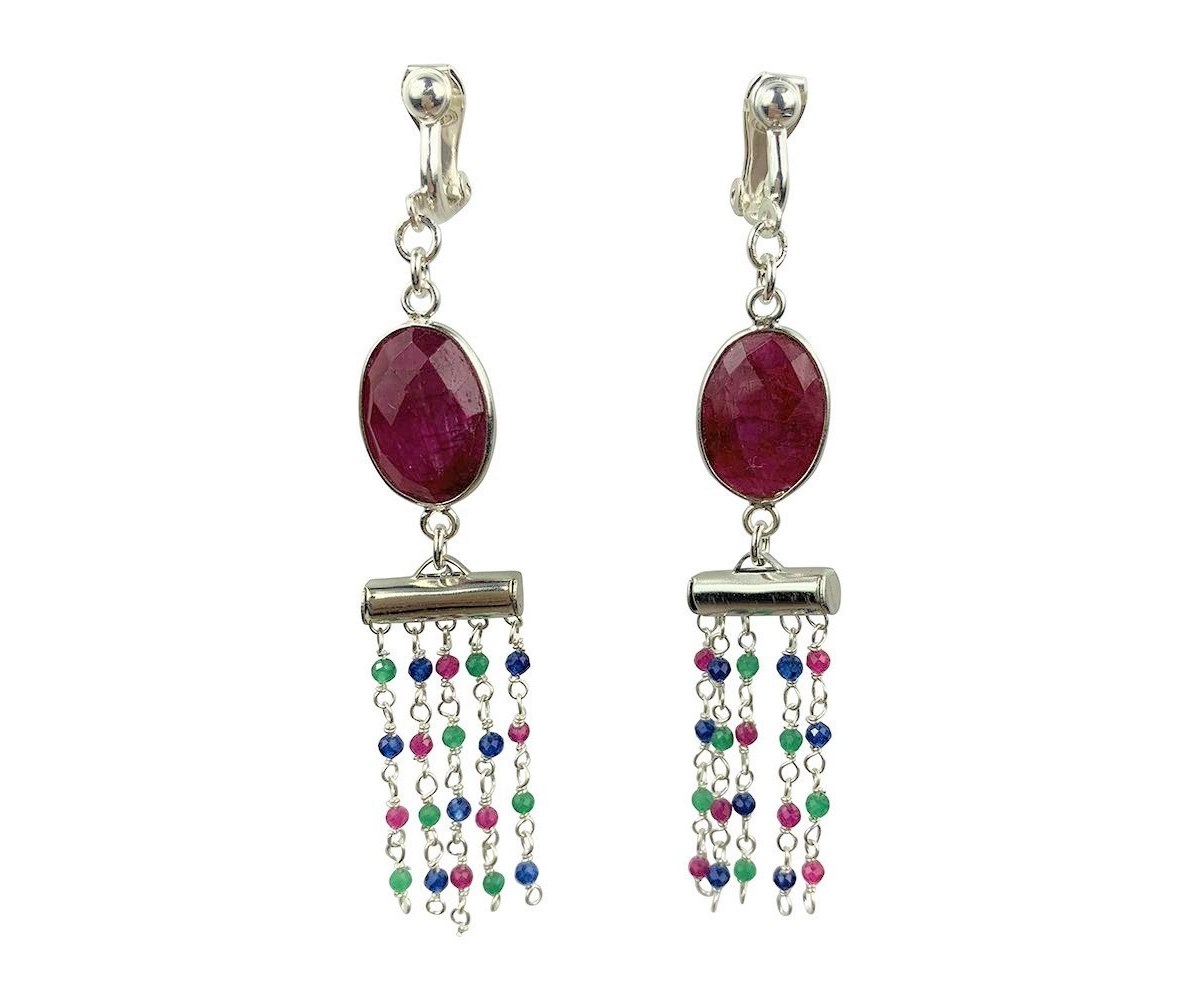 Boucles d'oreilles clips Anjaneyasana Argent