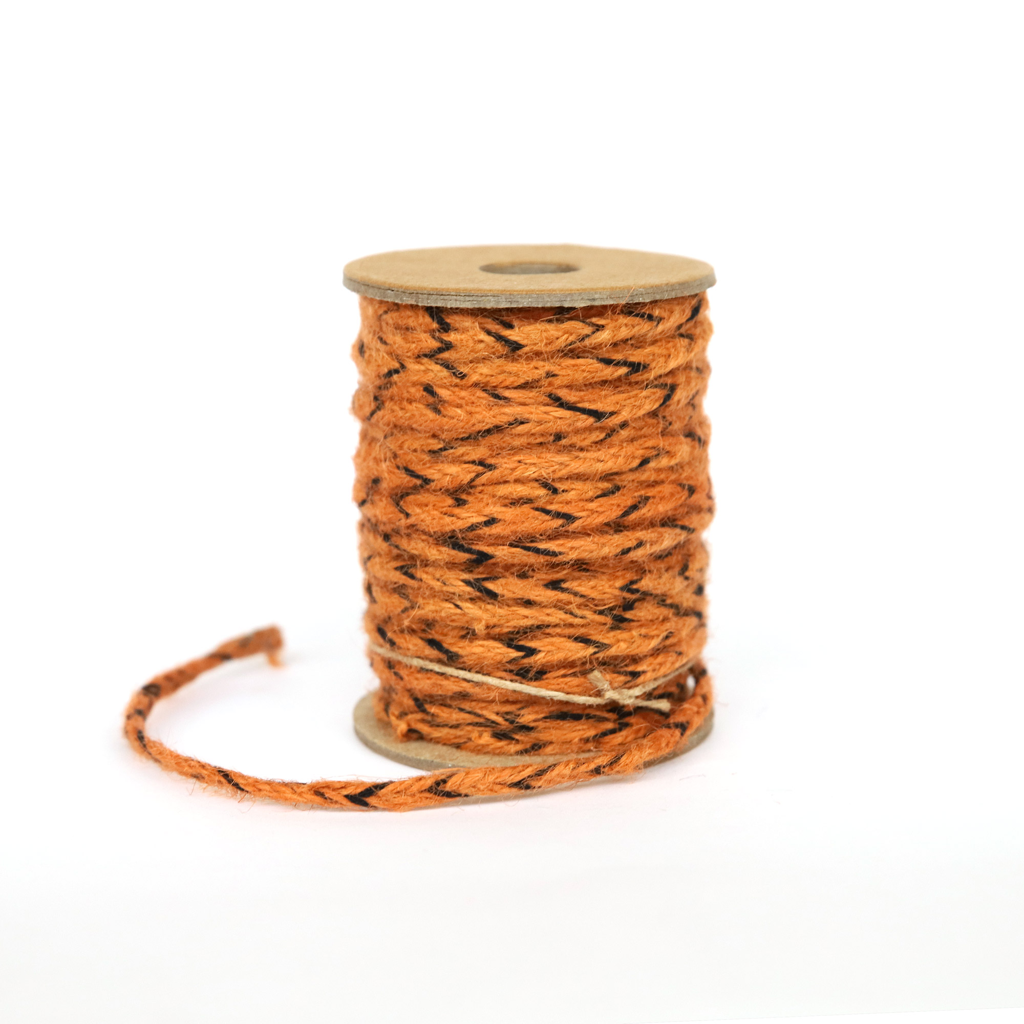 Geflochtene Jute orange-schwarz 20 m günstig bestellen