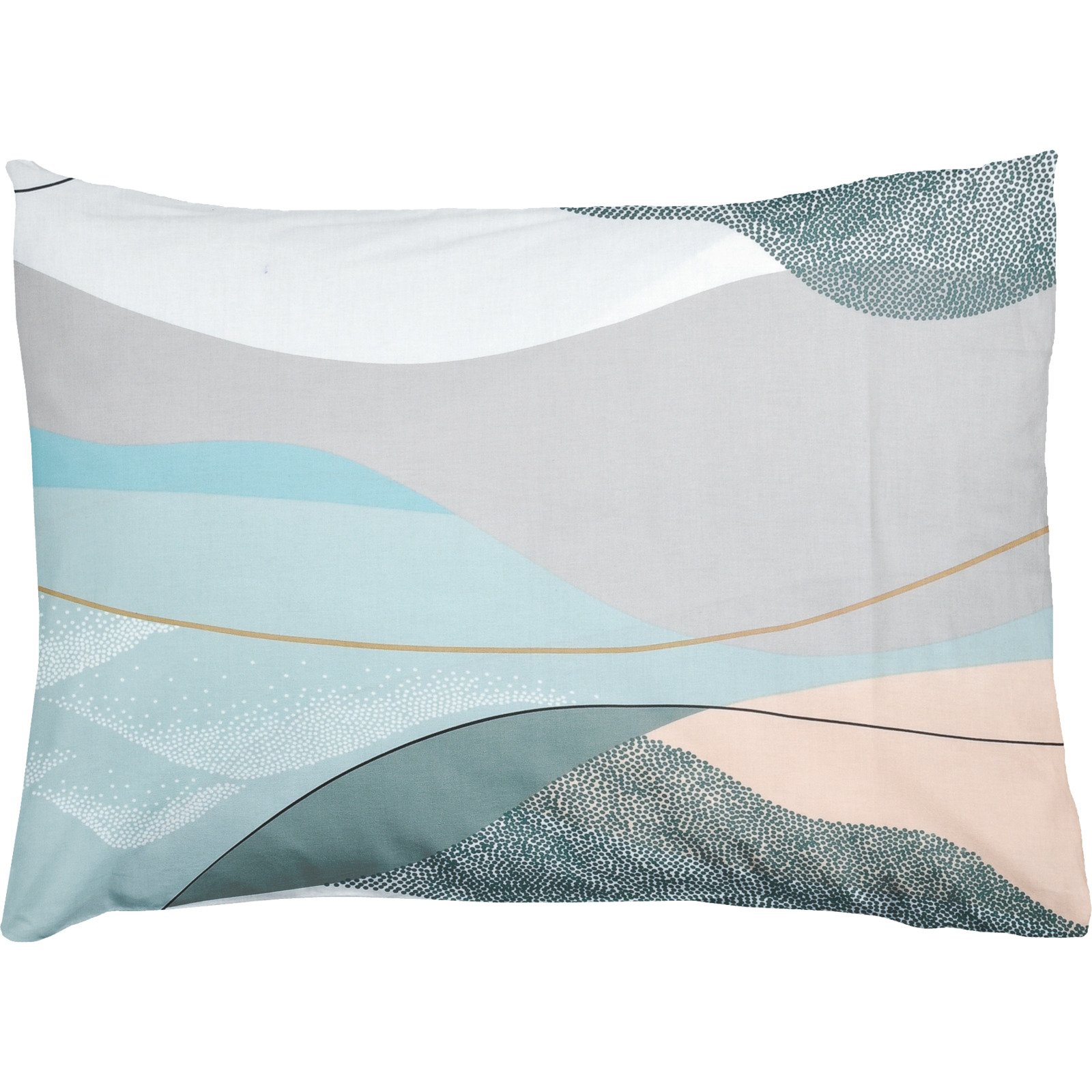 Bettwäsche Satin Wellen mint 50x70 Kissenbezug
