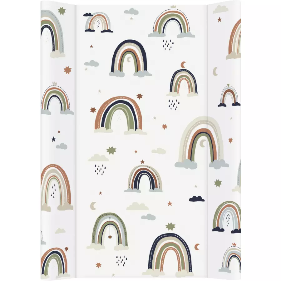 Rotho Wickelauflage Keil Motiv Boho Rainbow, 70 x 50 x 10 cm
