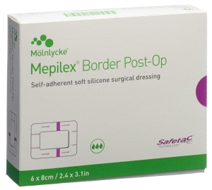 MEPILEX Border Post OP 6x8cm, 10 Stück