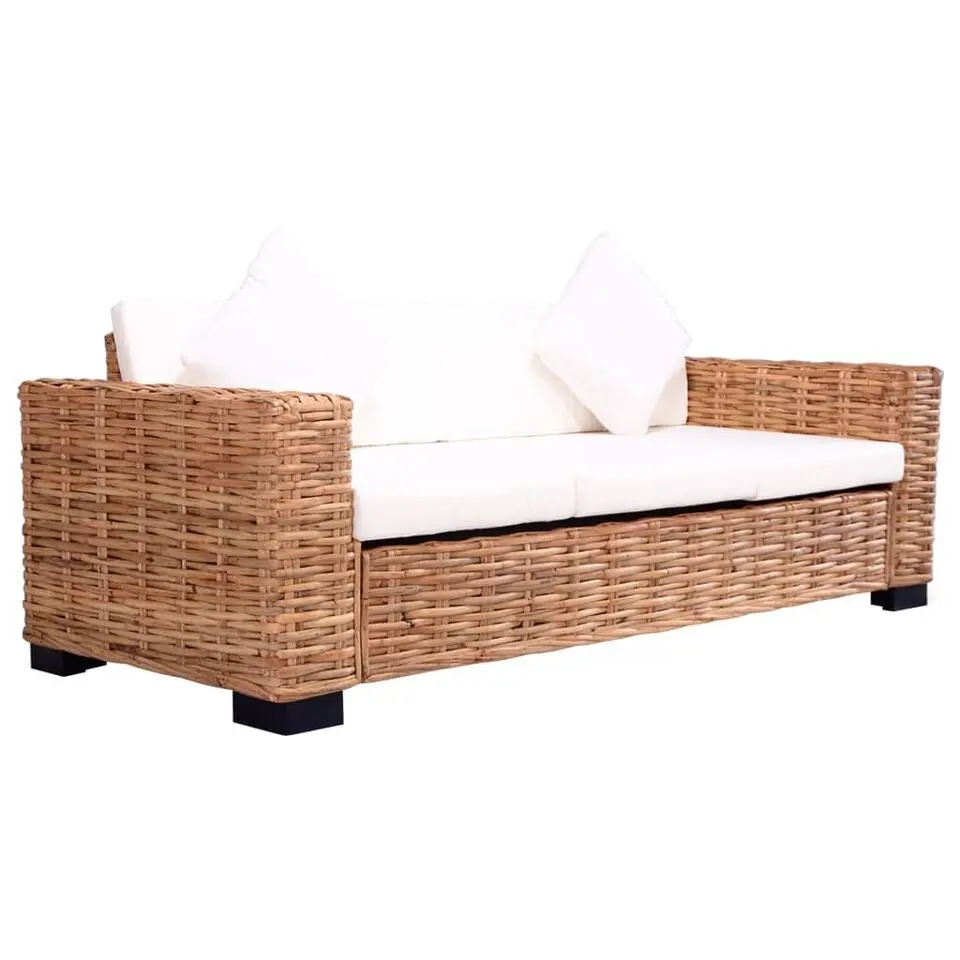 vidaXL - Tuinbank - Wit - Rattan