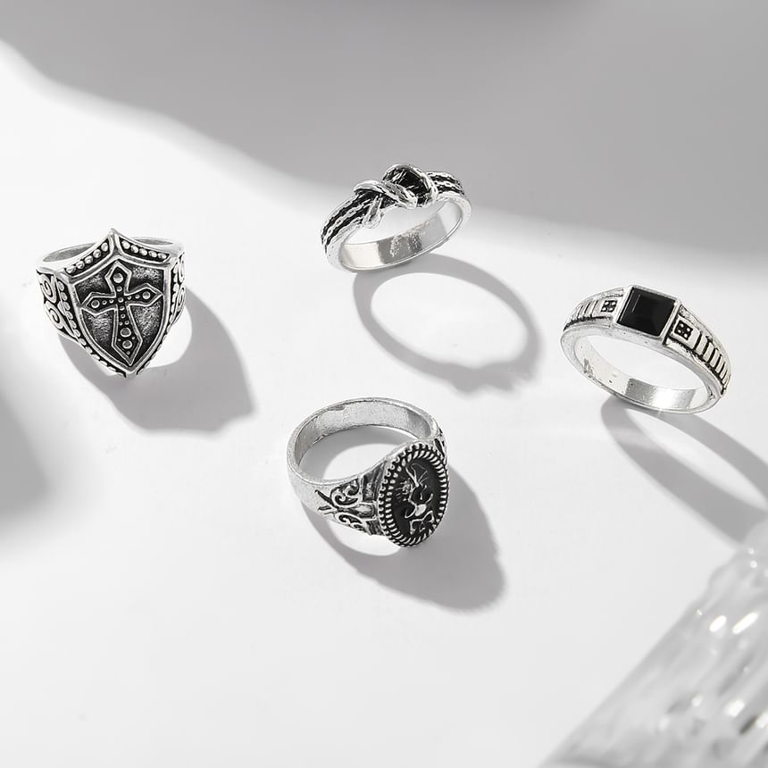 Gretlyn - Set van 4: Zilverkleurige ring