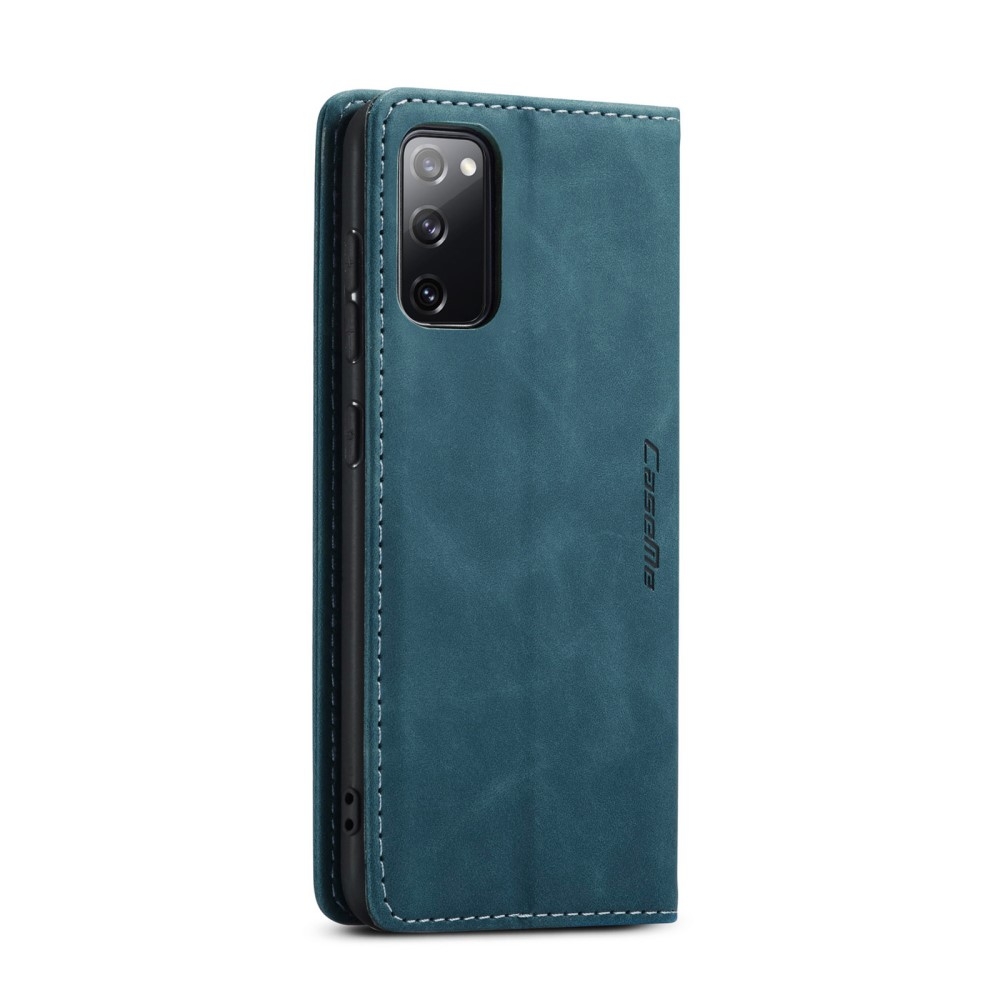 Samsung Galaxy S20 FE / S20 FE 5G Leder Tasche Flip Wallet Etui mit Kartenfächern - Blaugrün