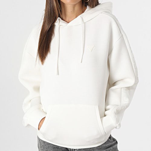 Sweat Capuche A Bandes Femme V2YQ18-K7UW2 Beige