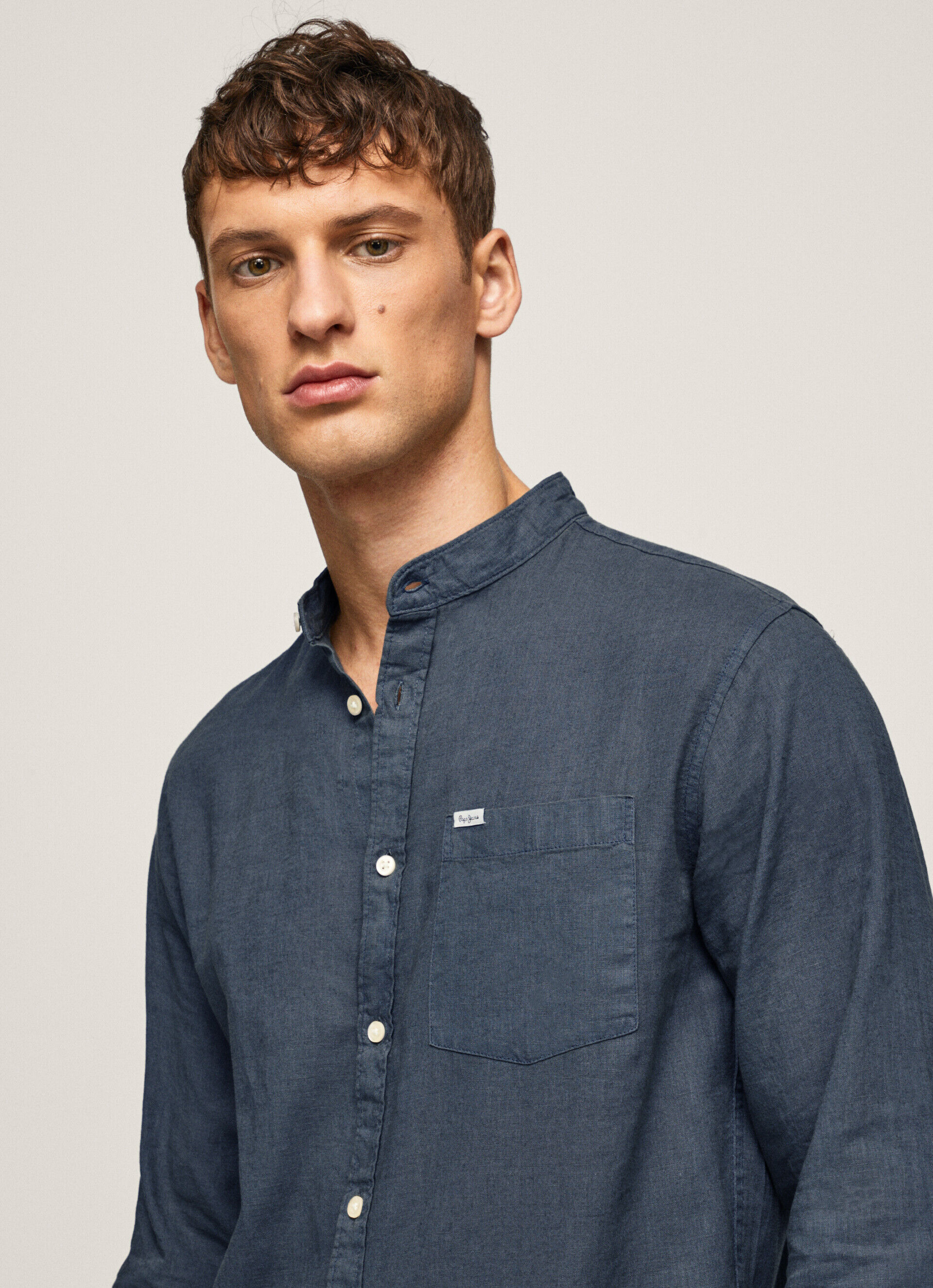 Camisa de corte regular em linho - Jarman Azul