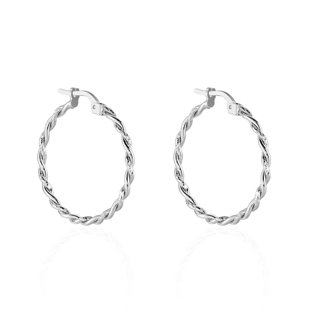 Créoles Argent Blanc Abie