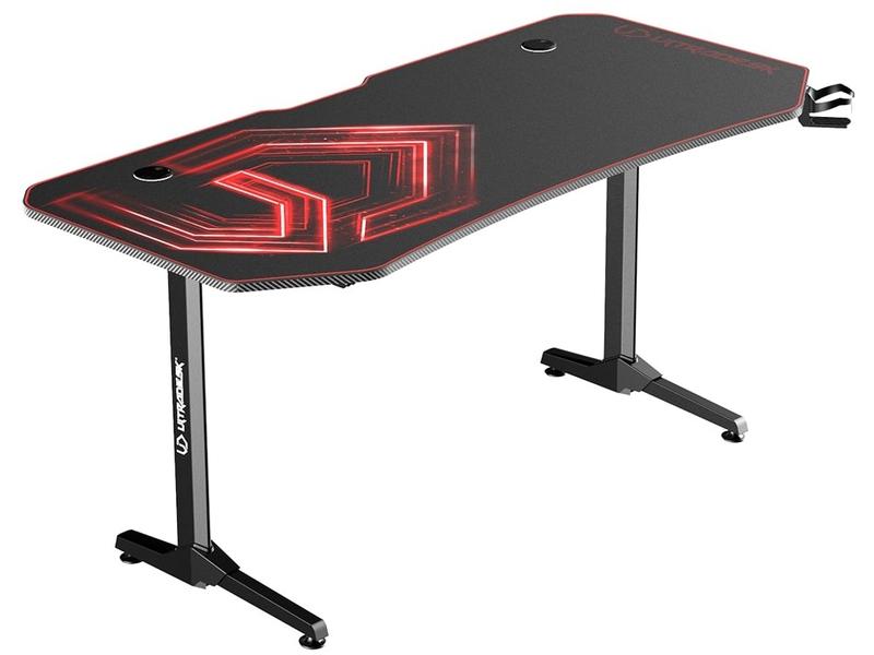 Ultradesk Gaming Tisch Frag XXL Rot Stabiler Gaming-Tisch für bis zu drei Monitore