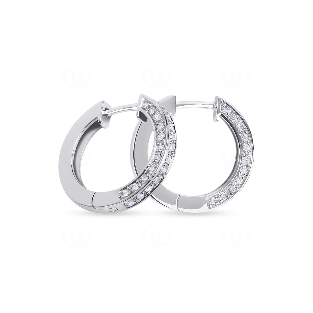 Kreolen 750/18 K Weissgold mit Diamanten 0.55 ct H/si