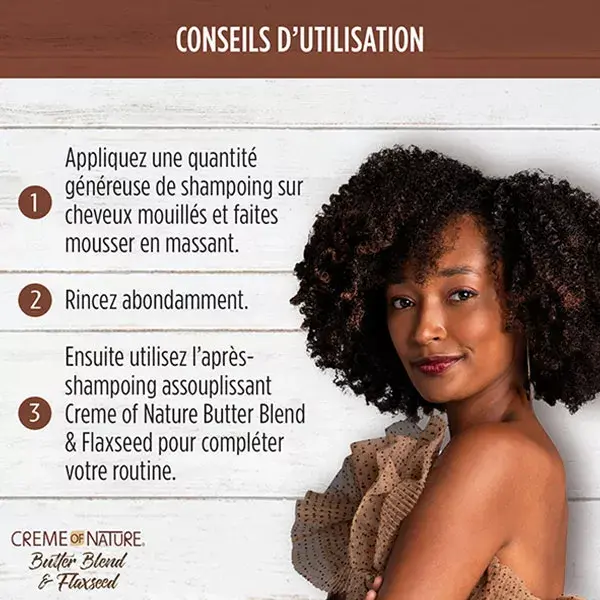 Creme of Nature Shampoo Suavizante com Manteiga e Linhaça 355ml